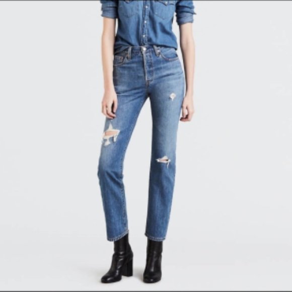 Levi's Denim - Vtg 35-50 Yr Old 501 Levi's High Rise Made USA